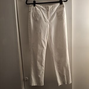 Apostrophe Women's White Ribbed Stretch Pants